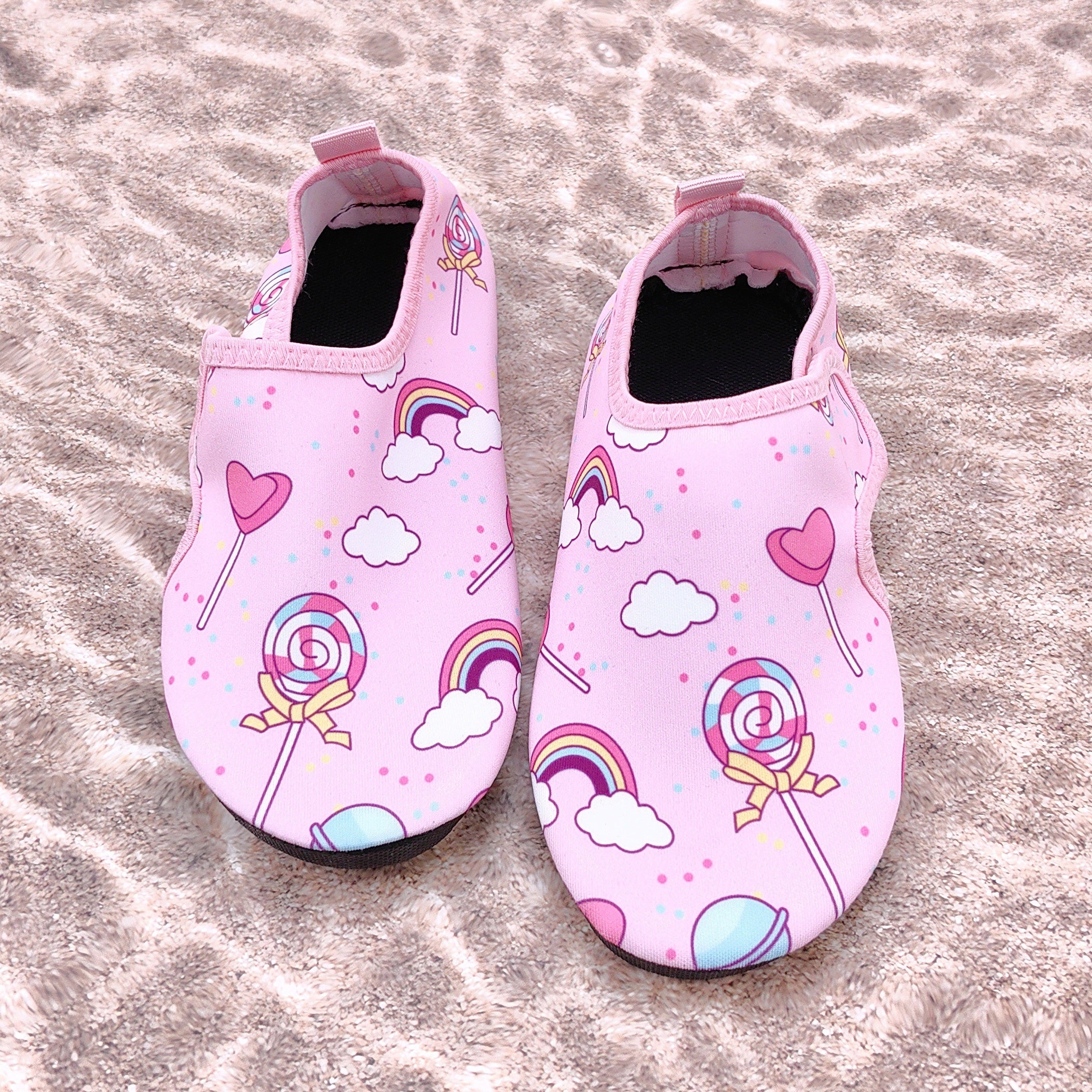 Детские летние водные тапочки с мультяшным принтом, легкая быстро сохнущая ткань, верх из ТПР, подошва из ТПР