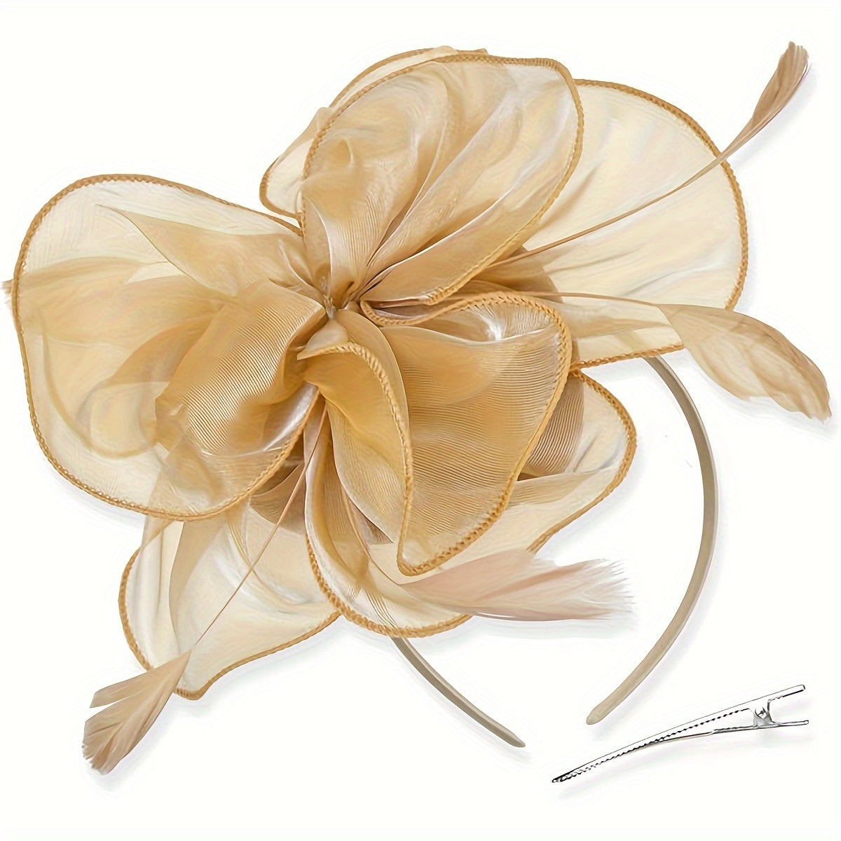 Sombrero fascinator de estilo 1950 para mujer, flor sin plumas, diadema para el cabello, fiesta de té, boda