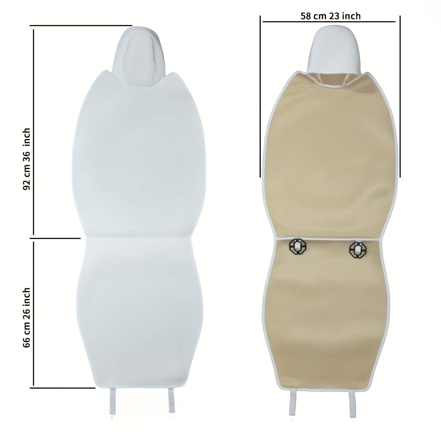 Cojín para asiento de coche de franela blanco y negro, instalación universal, sin arrugas