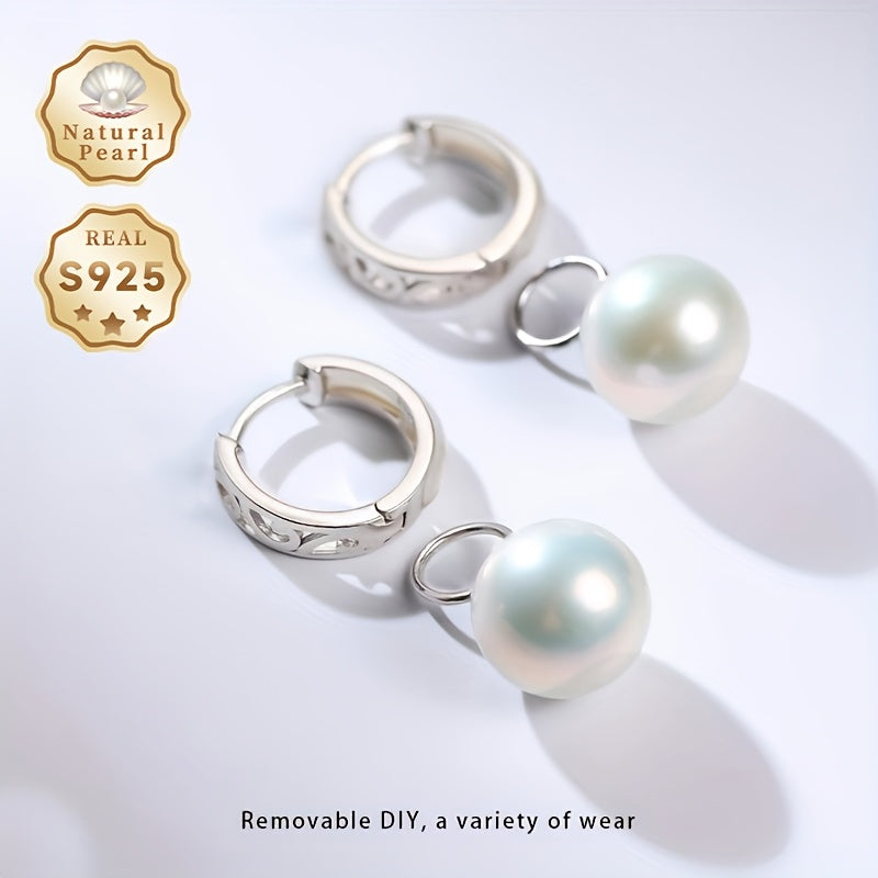 Pearl Earrings for Women S925 Silver 10-11mm Freshwater Pearls Gift Box