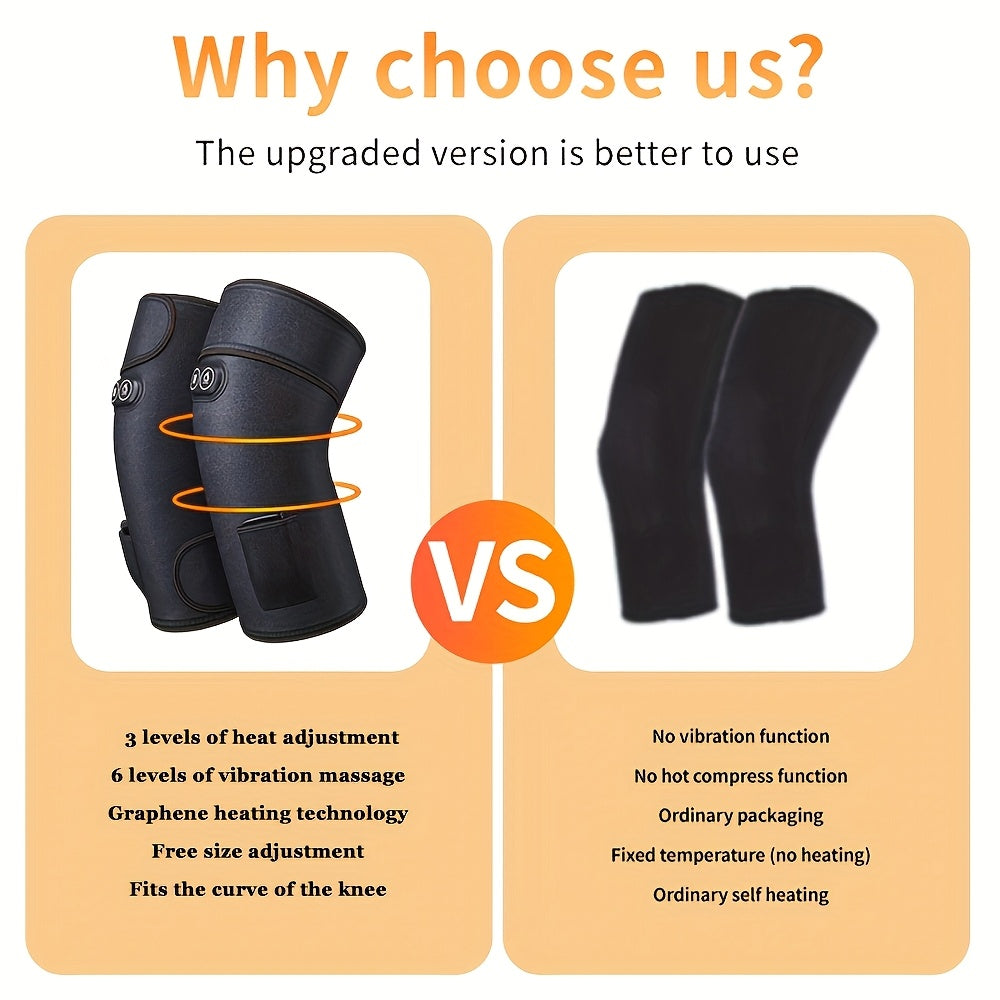 USB Heated Knee Massager with Hot Compress for Joint Warmth