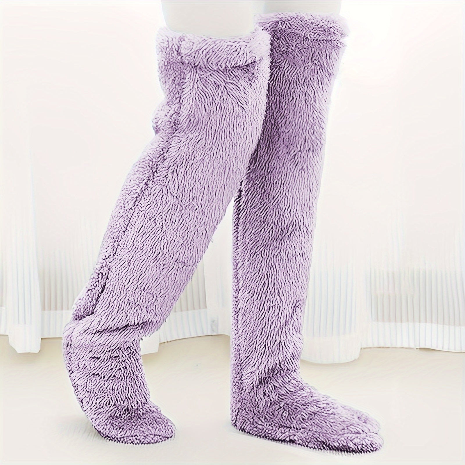 Women's Over Knee Slipper Boots Thermal Plush Home Shoes Cozy Warm Floor Slippers