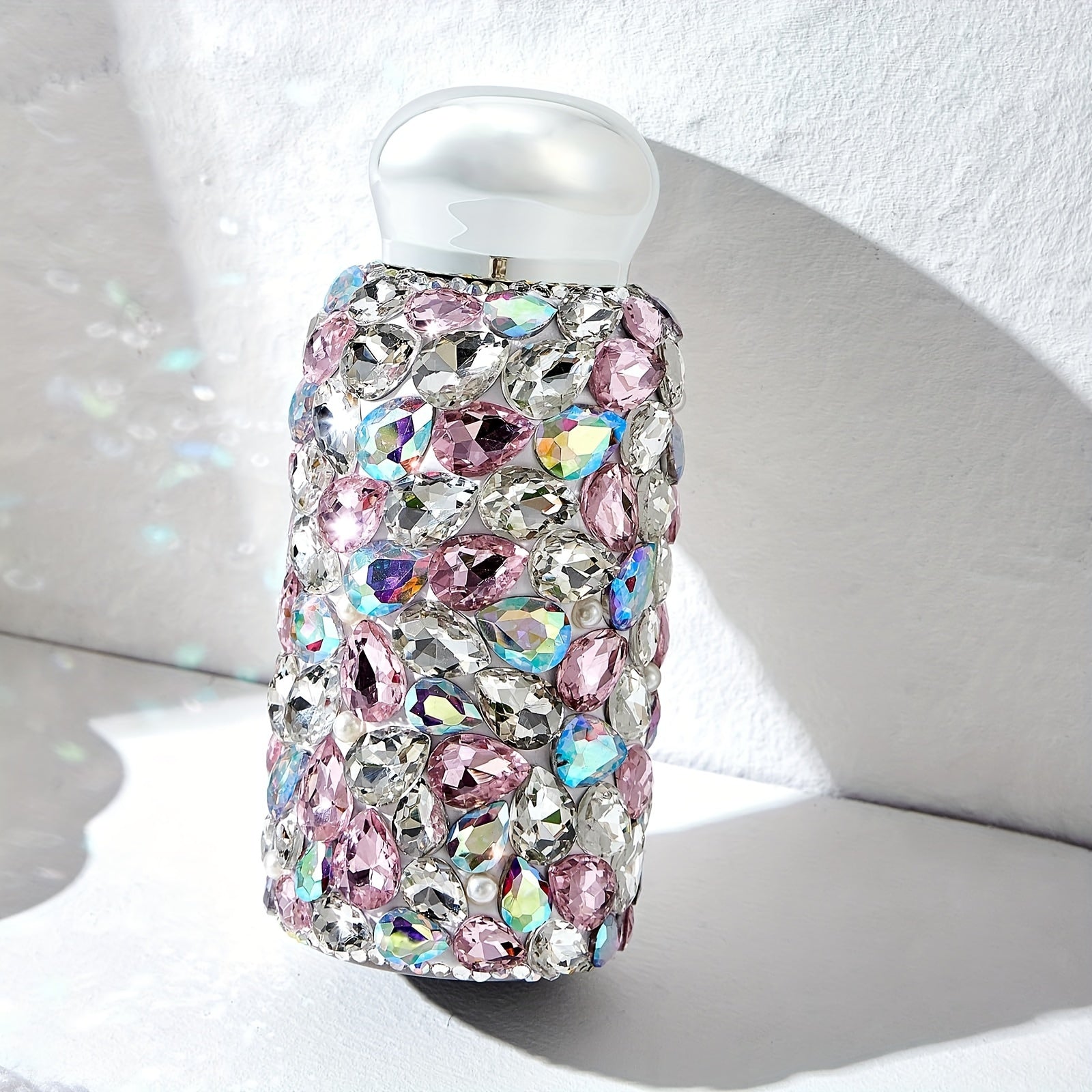 Termo aislado con piedras de imitación y cristales brillantes de 260ml, botella de agua caliente y fría, regalo