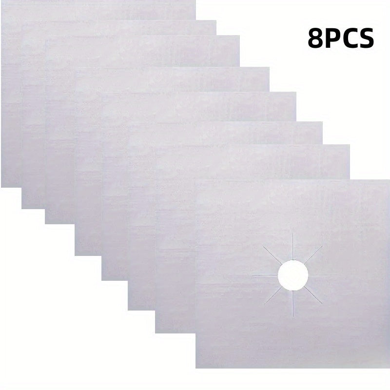 Stovetop Burner Covers Set Black 4/8 Pieces Non-Stick Gas Stove Protectors