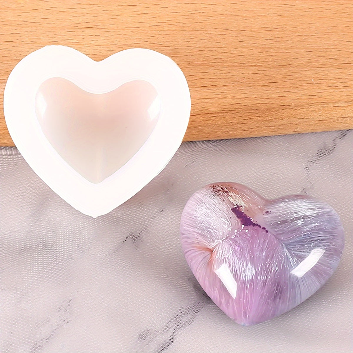 Ikkita sevgi yurak shaklidagi fondant qoliplari, shirinliklar va hunarmandchilik uchun 3D silikondan yasalgan qoliplar to'plami, DIY tort bezatish, pishirish va oshxona aksessuarlarida mukammal, 14-fevral bezaklari uchun ideal.