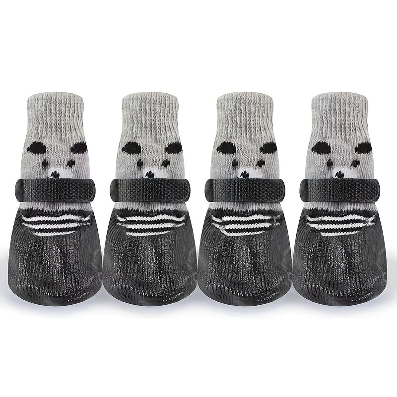 Waterproof Dog Socks with Anti-Slip Rubber Sole Adjustable Strap for All Sizes Durable Polyester Outdoor Use