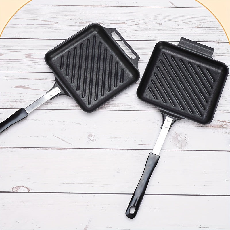 Non-Stick Double-Sided Cast Iron Grill Pan Induction Compatible Stovetop Sandwich Maker