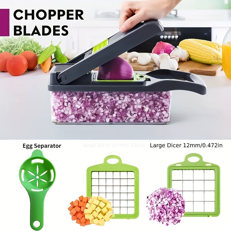 Kitchen Slicer Set 14/16 Pieces Manual Vegetable Cutter Dicer Shredder Plastic
