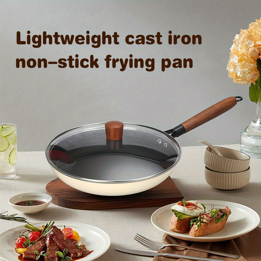Антипригарная чугунная сковорода с плоским дном для индукционной газовой плиты, приготовление яиц, блинчиков