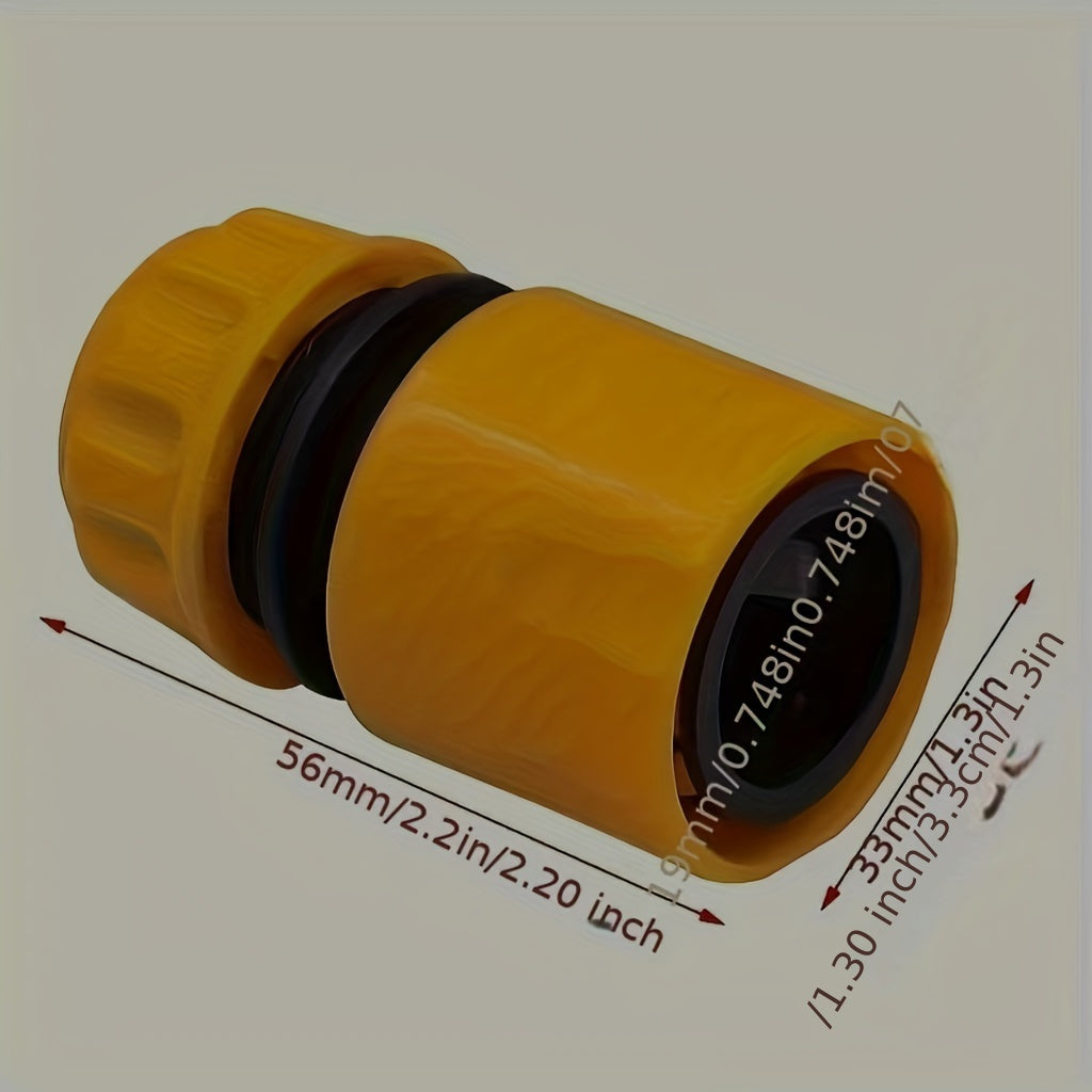 Set of 2 Water Pipe Fittings with Universal Nipple Rubber Yellow Inlet Connectors