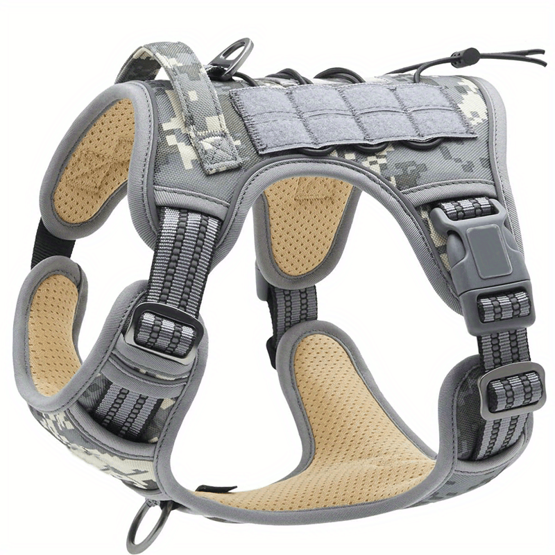 Adjustable Large Dog Harness Reflective Camouflage Polyester Training Control