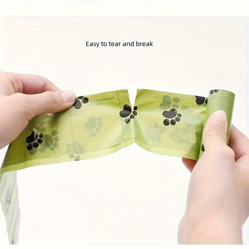 Leak-Proof Dog Waste Bags 14 Rolls with Paw Print Design for Pet Cleanup