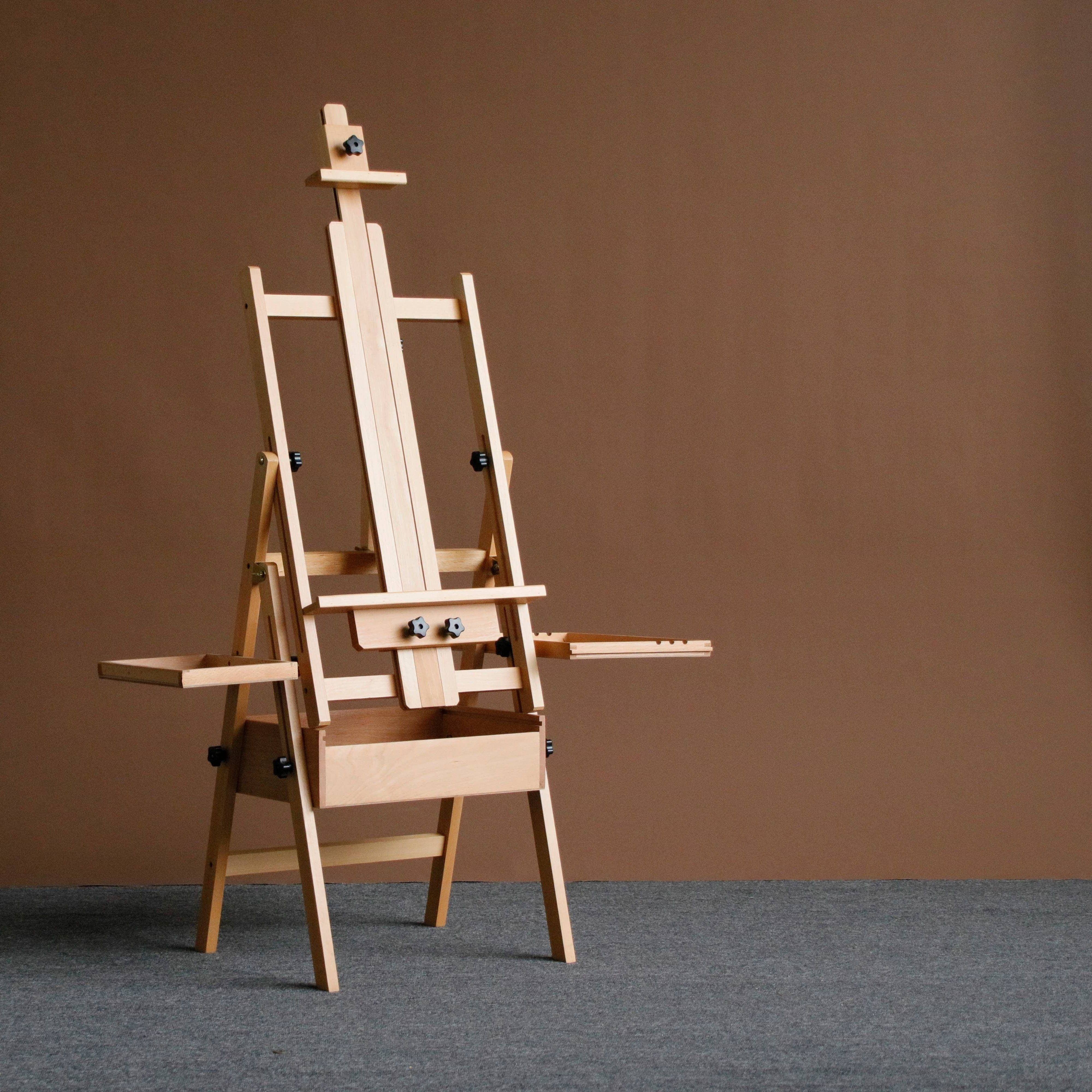 Foldable Beechwood Art Easel with Double Tray for Artists and Studios