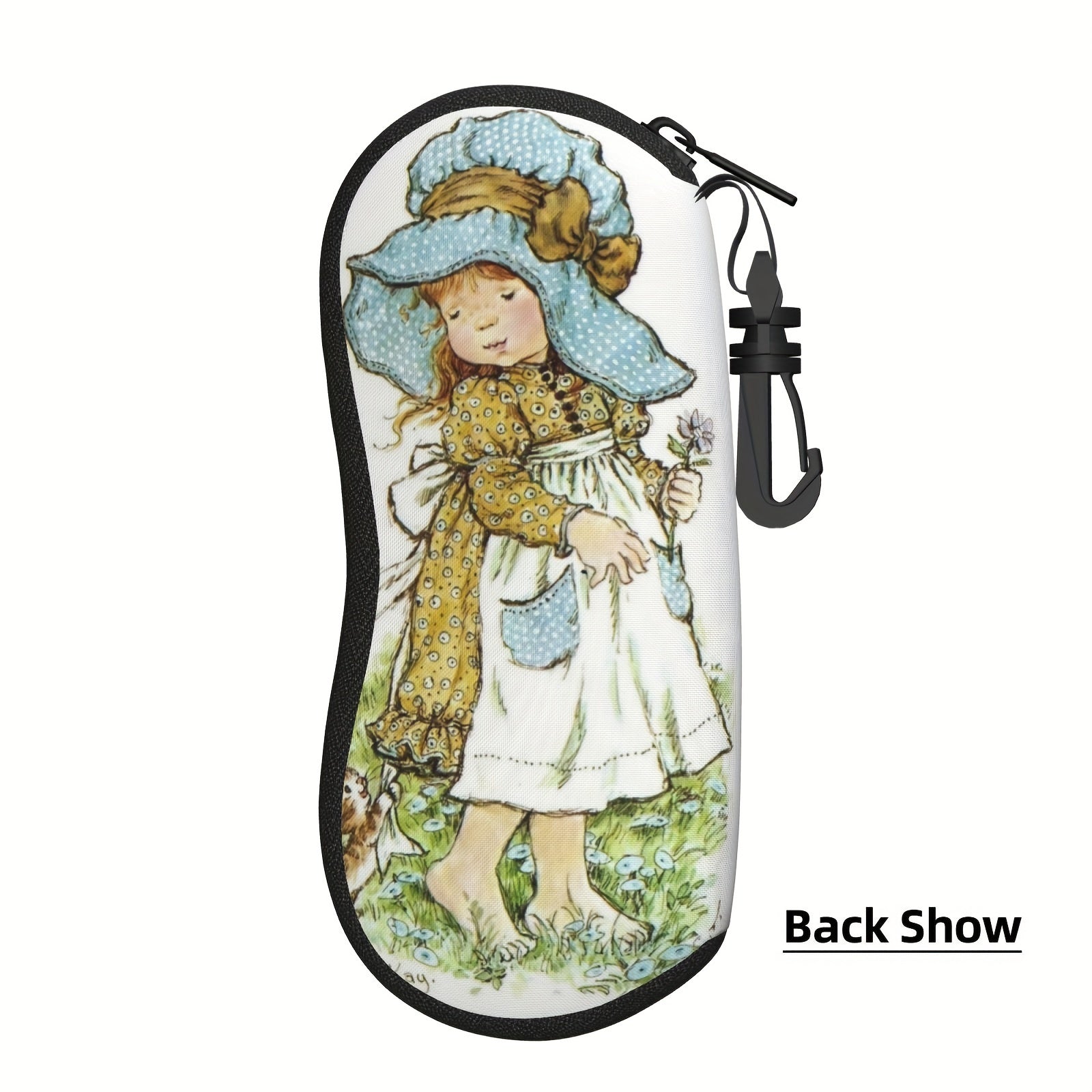 Vintage Garden Style Eyeglass Case with Zipper Soft Lightweight Glasses Pouch for Men Women