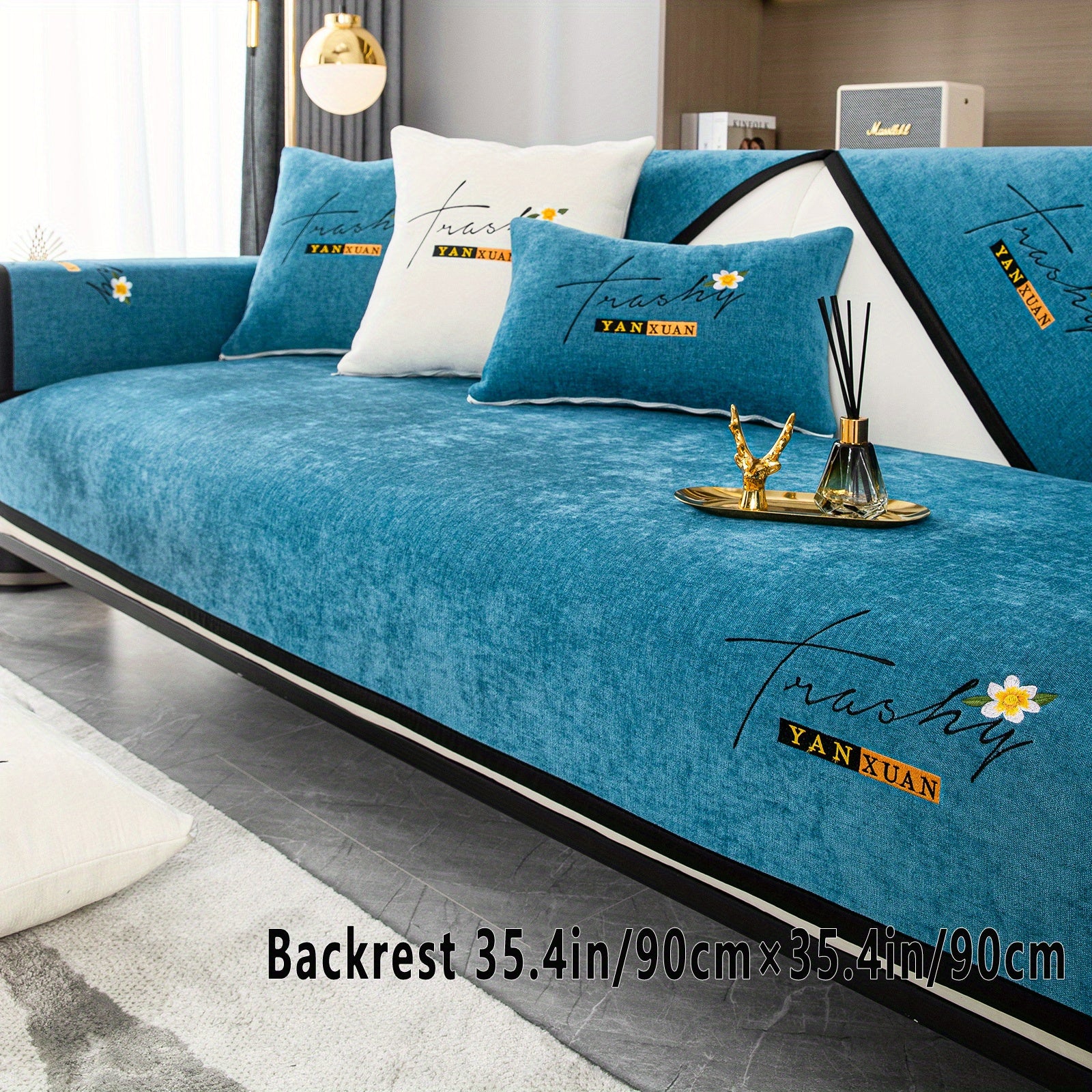 Chenille Sofa Slipcover All Seasons Protects Furniture and Enhances Home Decor