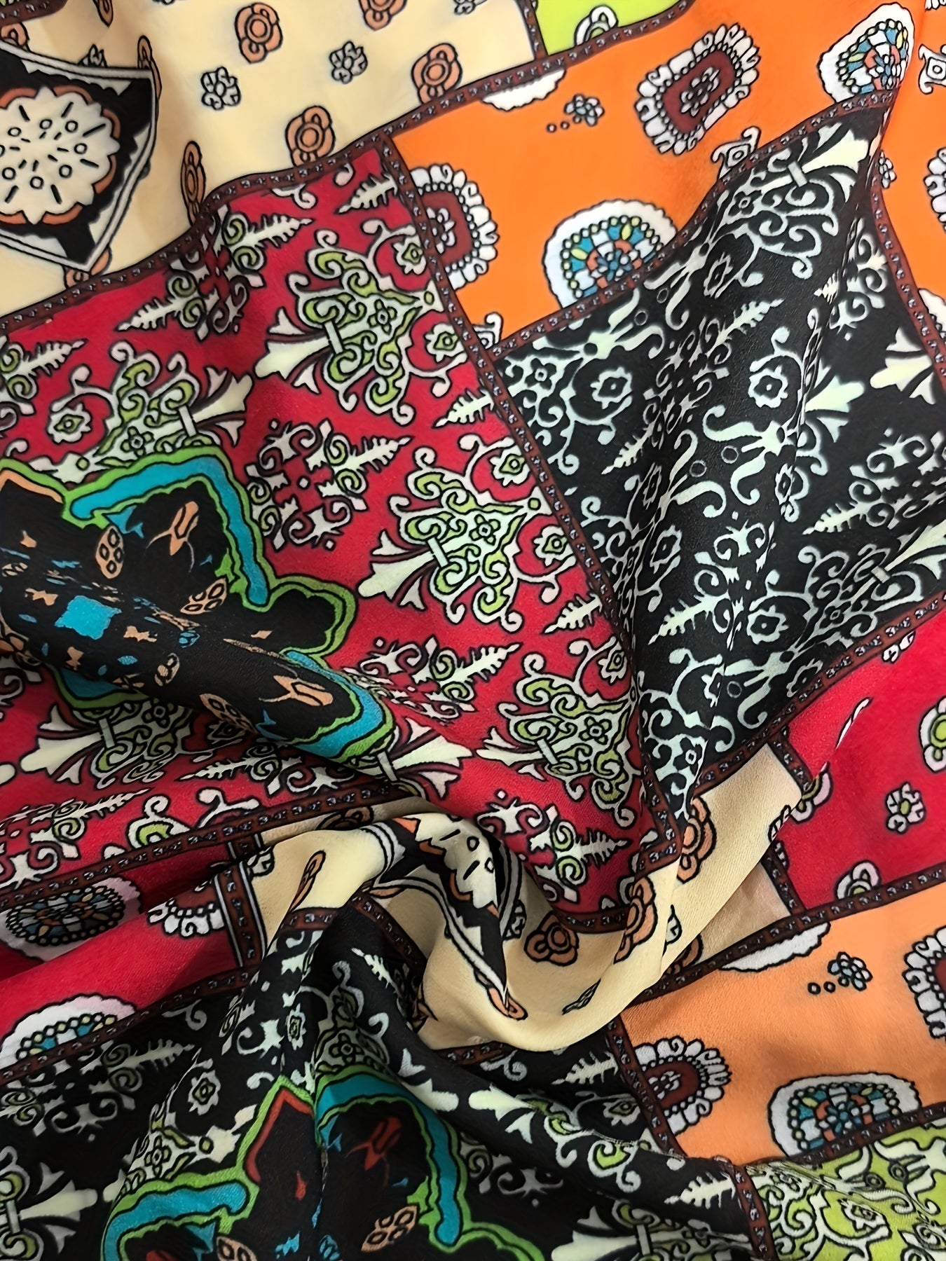 Plus Size V-Neck Dress with Geometric Print Short Sleeve Casual Summer