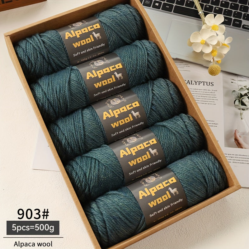 Multicolored Alpaca Wool Yarn 500G Thick Knitting Needles for Autumn Winter Projects