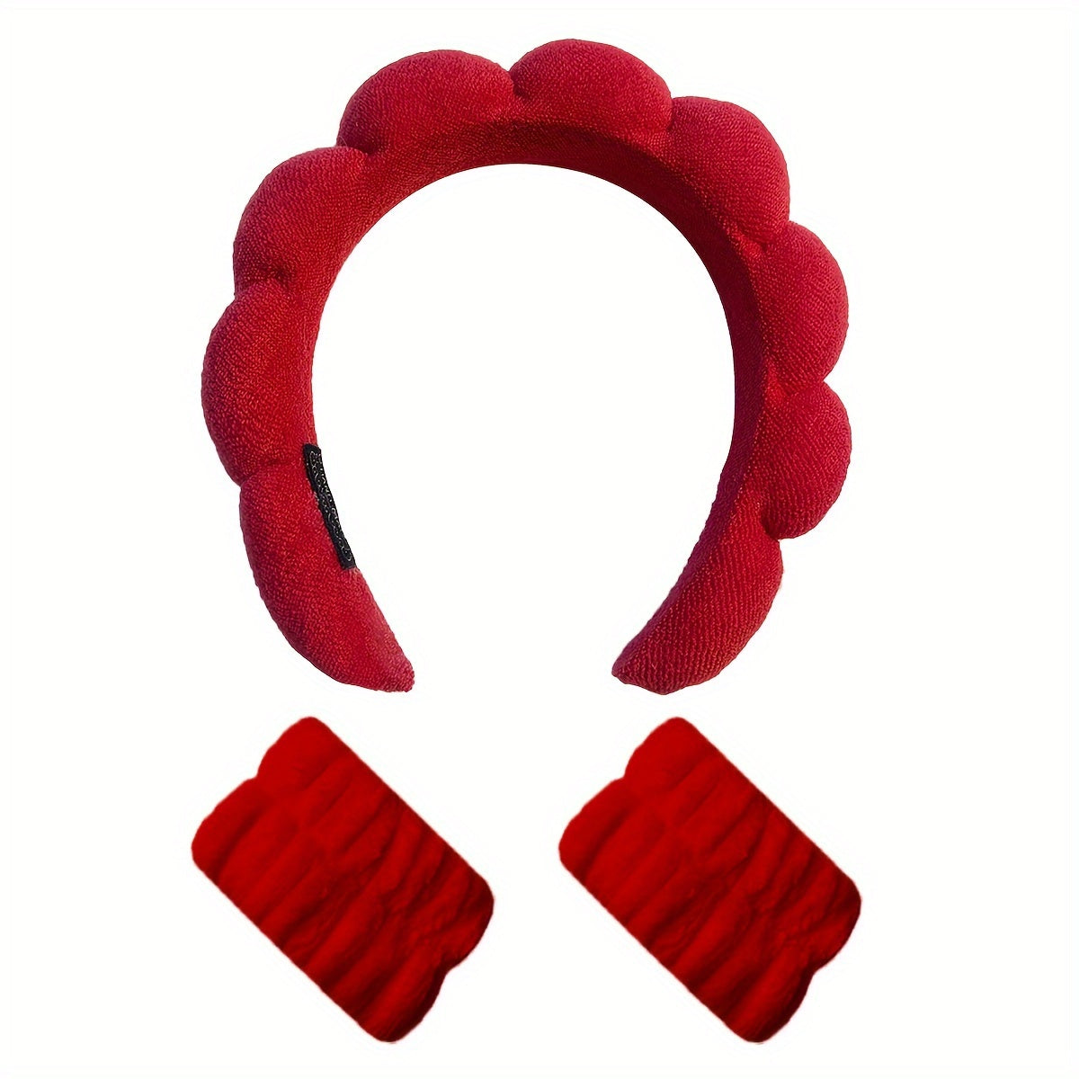 Набор из трех мягких губчатых повязок для волос с полотенцами на запястье, идеально подходящих для ухода за кожей, умывания и гидротерапии для женщин.