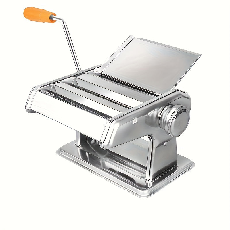 Stainless Steel Manual Pasta Roller for Noodles and Dumplings, Compact and Durable