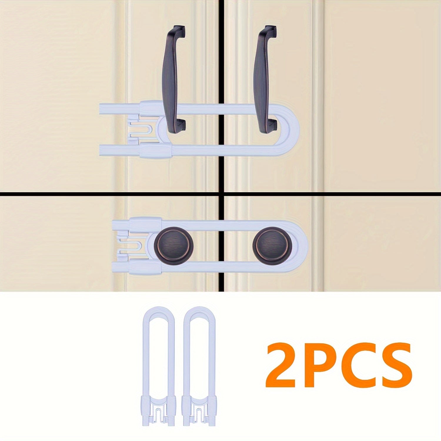 Set of 4 Adjustable Child Safety Locks for Cabinets and Drawers U-Shaped Proofing