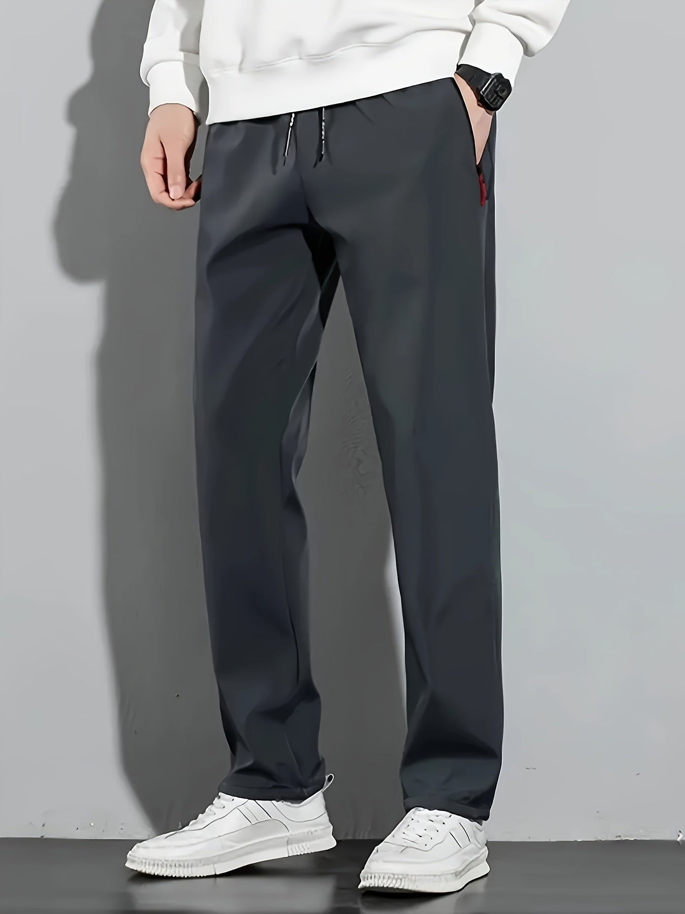 "Dengiz ko'k erkaklar uchun tasodifiy tortish qopqog'i bilan shimlar - yozgi ochiq havoda faoliyatlar uchun engil polyester jorjlar"