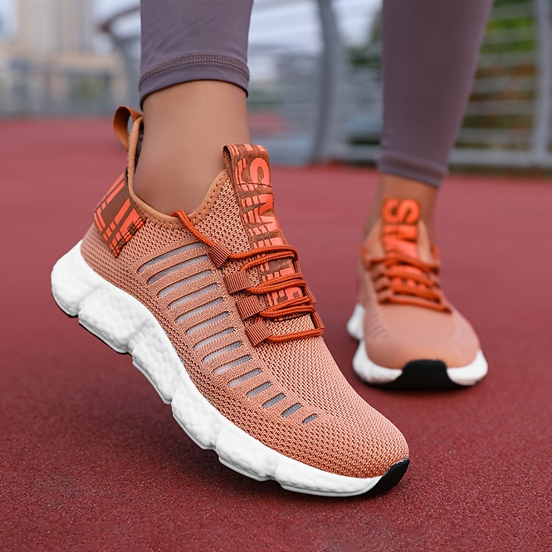 Ayollar uchun nafas oladigan knit platform sportkenglari, kundalik bog‘lamali tashqi poyabzal, kattaroq o‘lcham