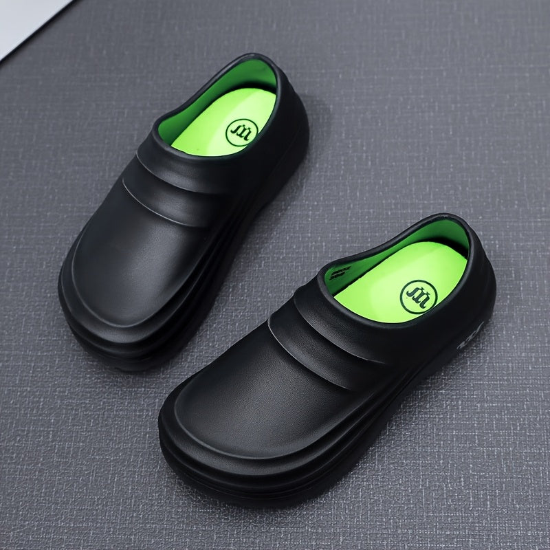 Unisex Kitchen Clogs Non-Slip Black EVA Food Service Shoes