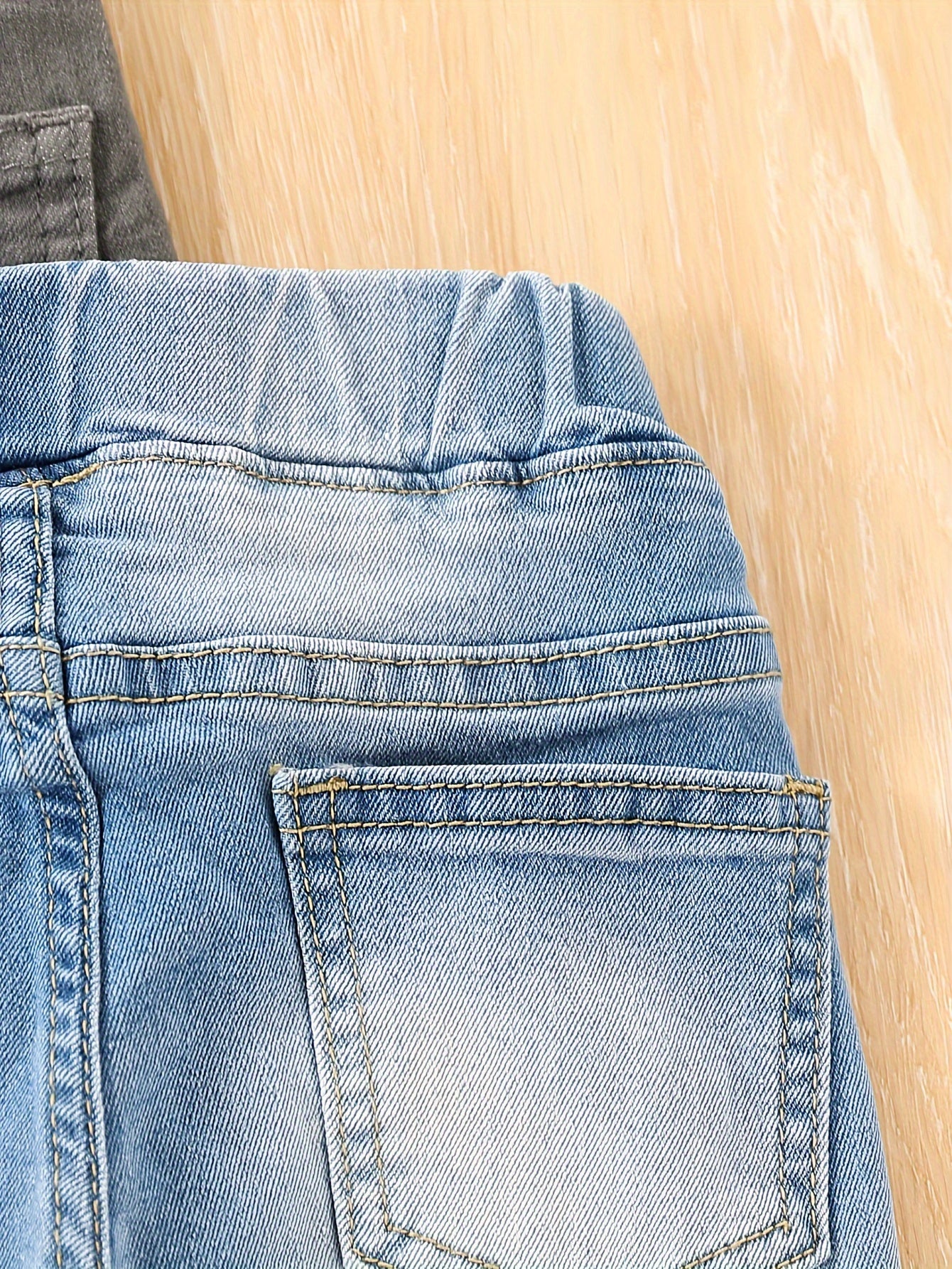 Детский набор джинсовых штанов для мальчиков, 4 шт., классическая посадка, эластичный пояс, всесезонный