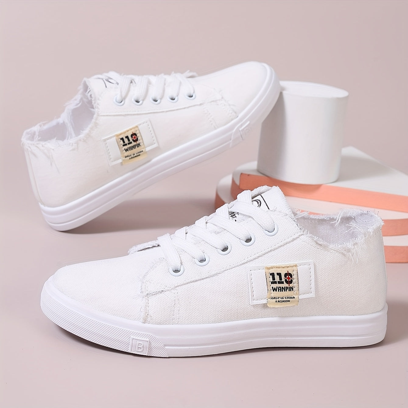 Women's Casual Slip-On Sneakers Light Blue White Black All-Season Fabric