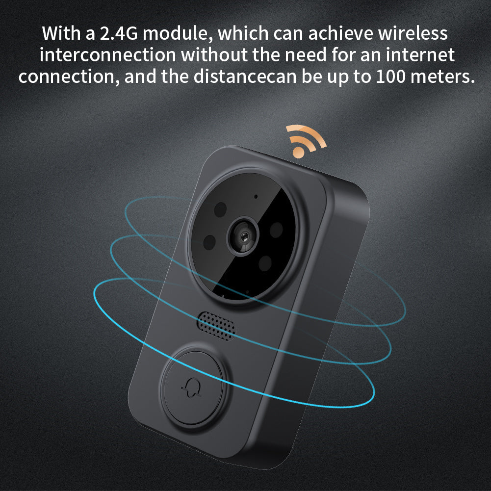 WiFi Video Doorbell with HD Display Two-Way Audio Night Vision Rechargeable Battery Wall Mount