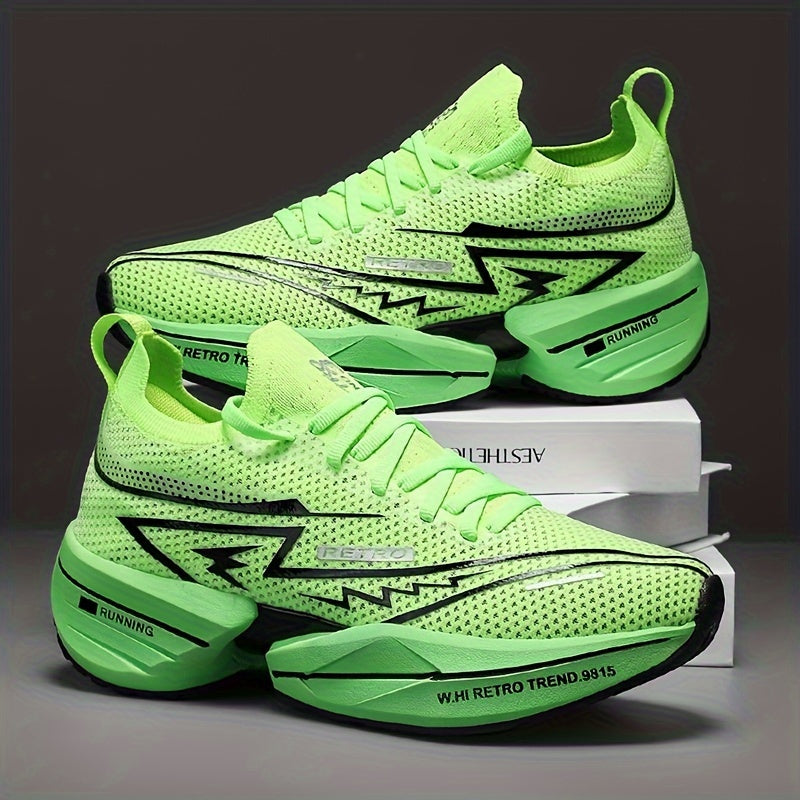 Men's Slip-On Sneakers Geometric Letter Print Casual Running Shoes Fabric Low Top