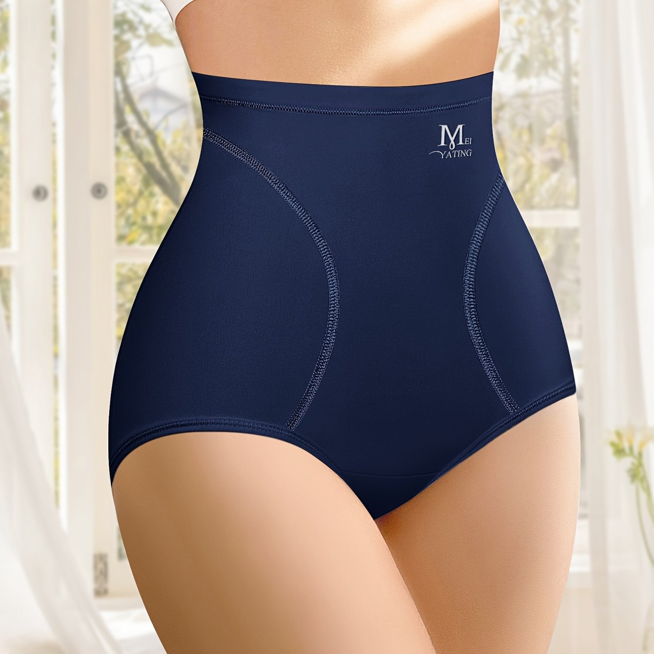 Qora yuqori belli, tikilmasdan tayyorlangan ichki kiyimlar, qorin nazorati va shakllantiruvchi yozgi shortiklar