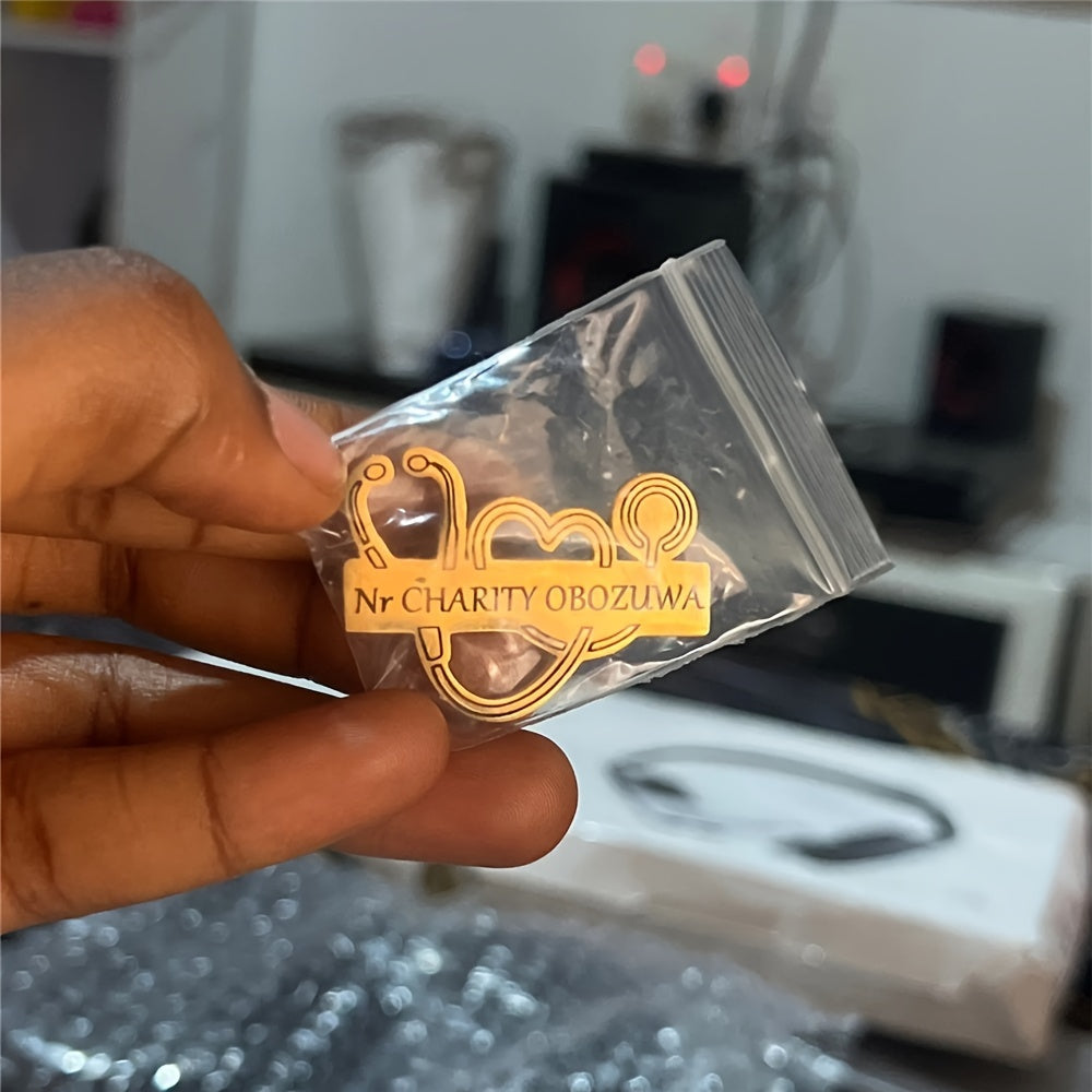 Personalized Stainless Steel Men's Brooch Engraved Name Logo Gift for Fathers Day