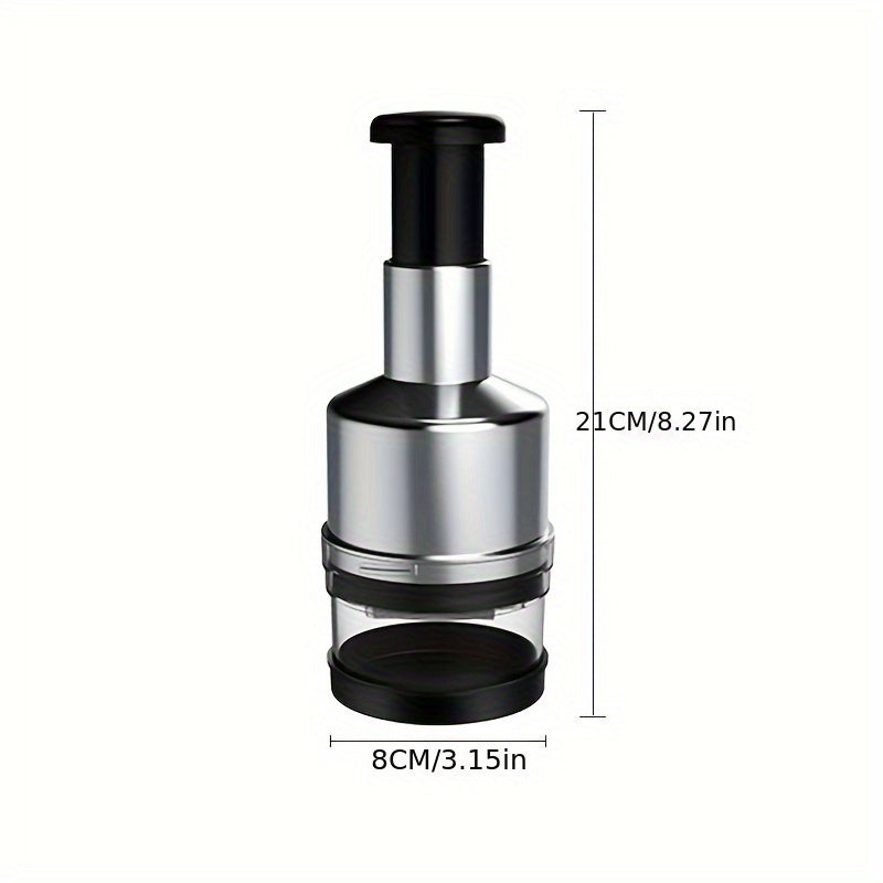 Juego de prensa de ajo y picadora de acero inoxidable 304, herramienta de cocina manual para picar y triturar verduras
