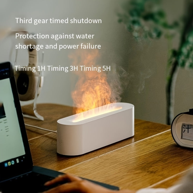 Gradient Color Flame Aromatherapy Diffuser with Waterless Auto-Off and 3 Speed Settings