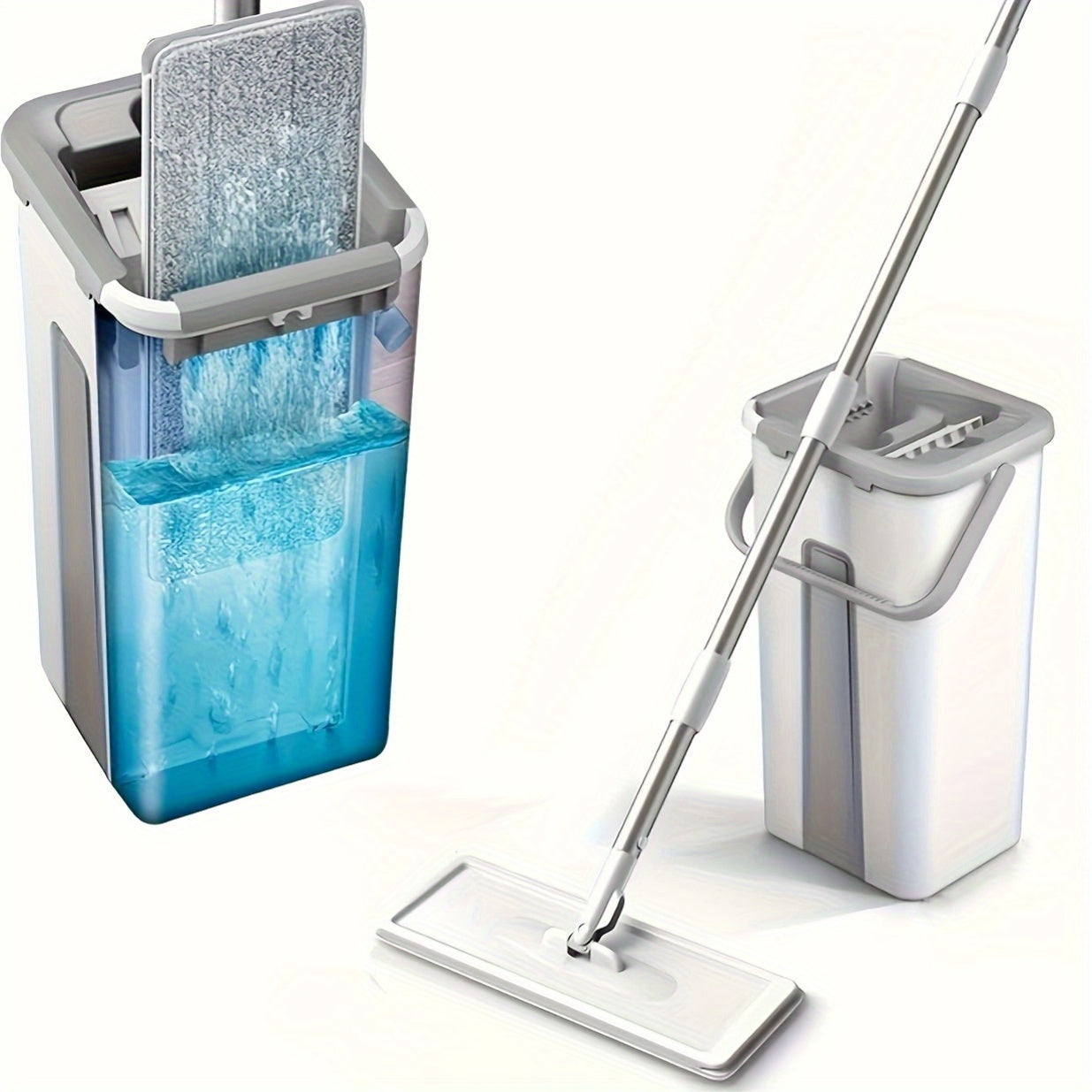 Oson tozalash uchun EasyClean Dual-Action Flat Mop Setini oling. Ushbu to'plam qo'l bilan siqish tizimi va qo'l bilan yuvish uchun chelakni o'z ichiga oladi. Yashash xonalari, yotoqxona, hammom va oshxonalar uchun mukammal, bu mop plitka va
