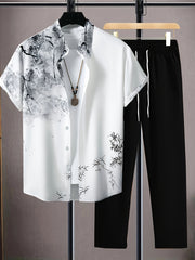Men's Casual Outfit Polyester Tropical Pattern Spring Fall