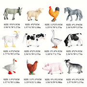 12-Piece Farm Animal Figures Set for Children Aged 3-6 PVC Miniature Play Animals Chickens Ducks Geese Horses Cows Educational Toy