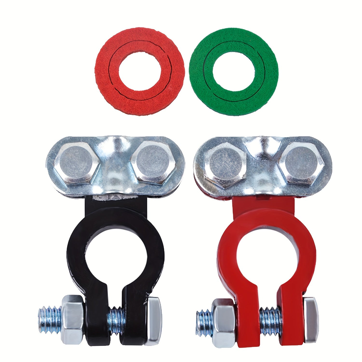 2 ta to'plam avtomobil akkumulyator terminali ulashlari, ijobiy va salbiy avtomobil terminali