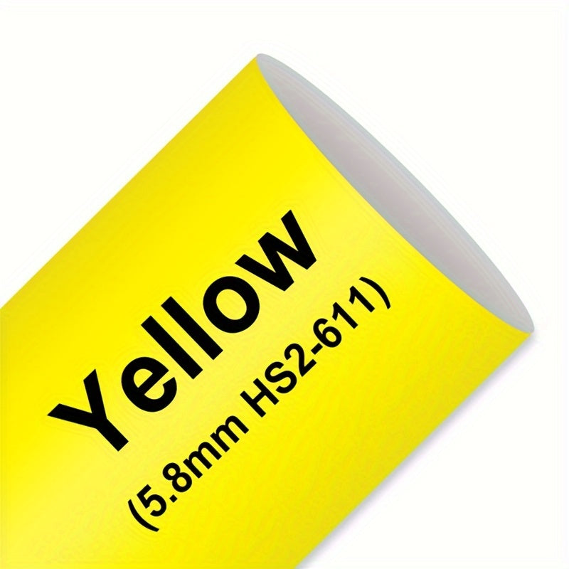Heat Shrink Tubing Label for Wire Cable Black on Yellow 11.7mm 1.5m