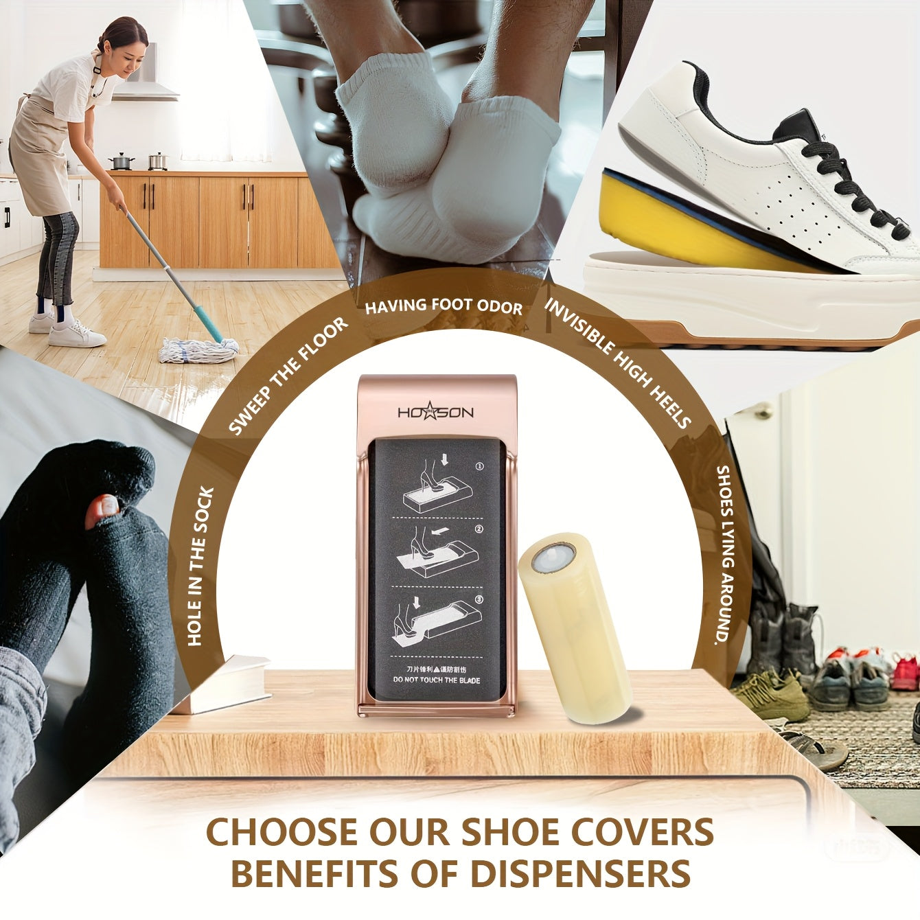 Indoor Plastic Shoe Covers for Home and Hospital|One-Time Use, Floor Protection