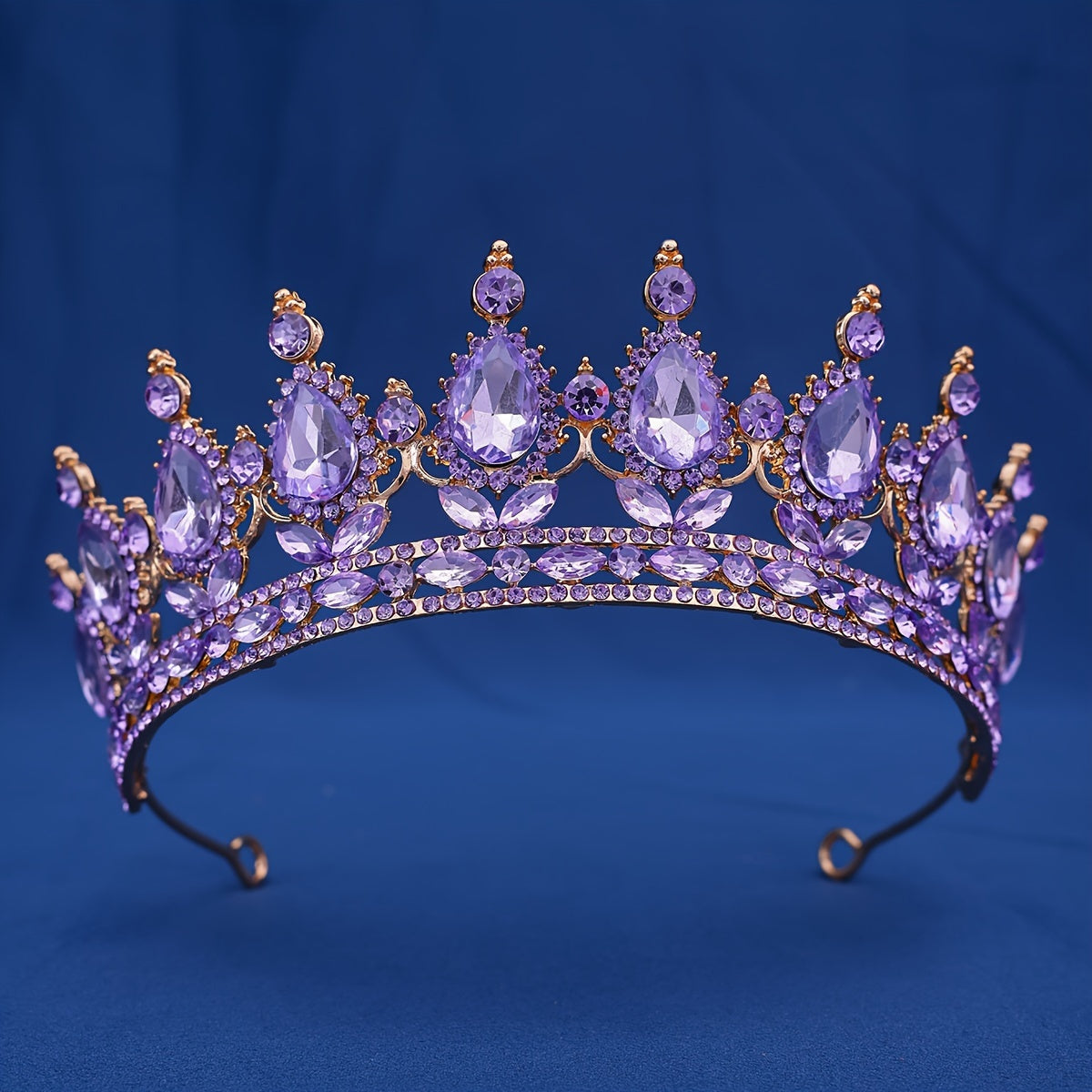 Women Girls Baroque Style Crown Tiara with Rhinestones for Parties and Dress Up