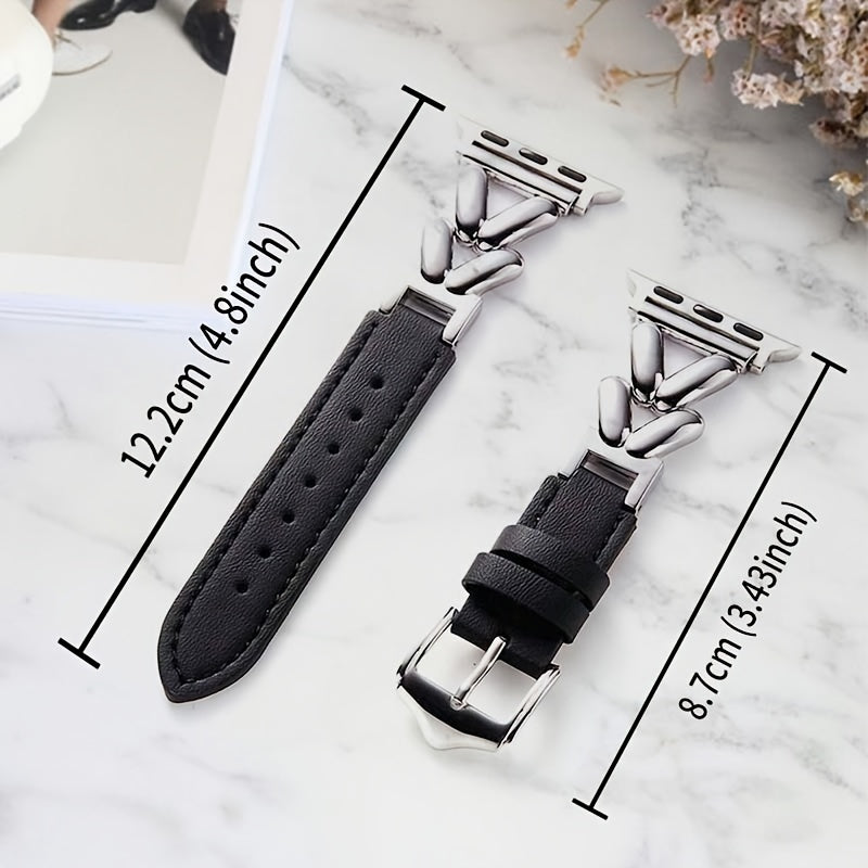 Metal Watch Strap for Apple Watch Series 7/6/5/4 with Rose Gold Finish Stainless Steel Buckle