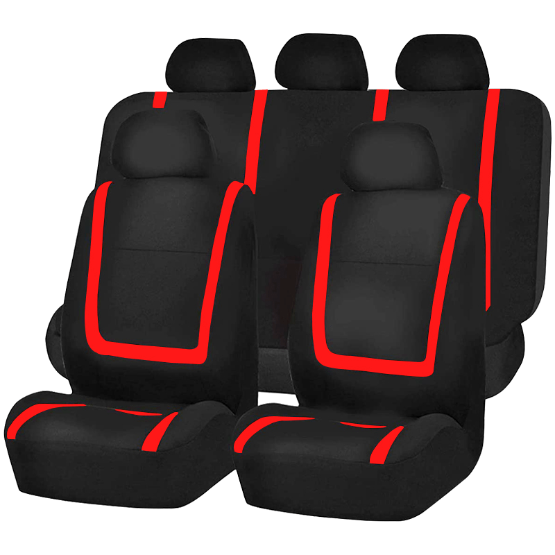 Universal Car Seat Covers Full Set Polyester Gray Purple Black Blue Red