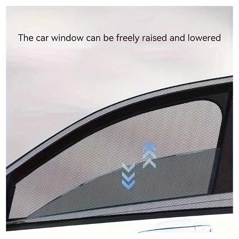 Car Anti-Mosquito Sunshade Curtains, High Elasticity, Cool Protection, 2 Pack