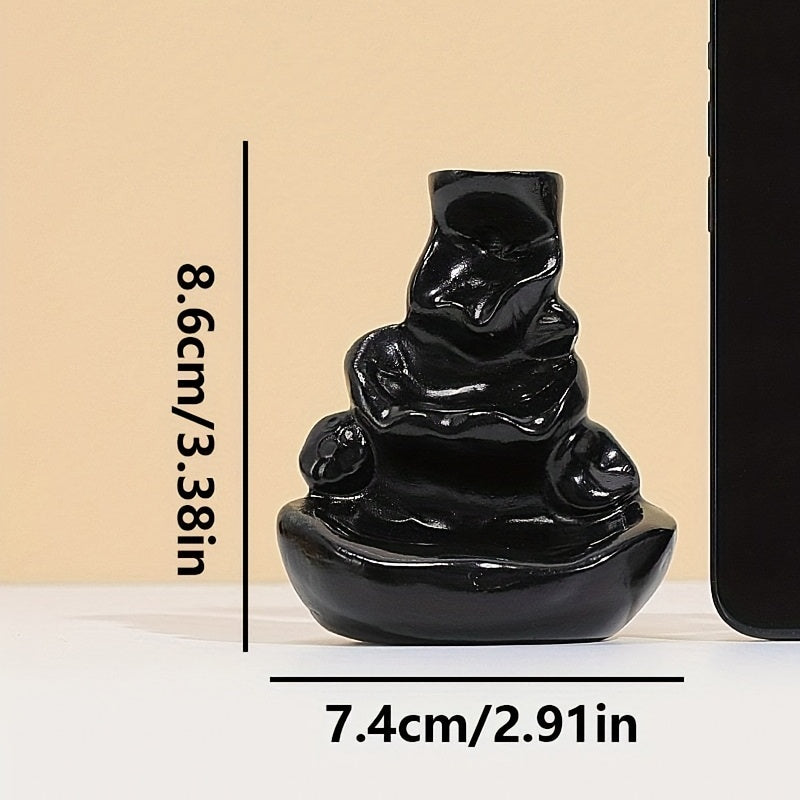 Стильный черный смоляной ингалятор с обратным потоком воды и деревянными палочками - классический дизайн для Хэллоуина, установка на пол, подставка для благовоний