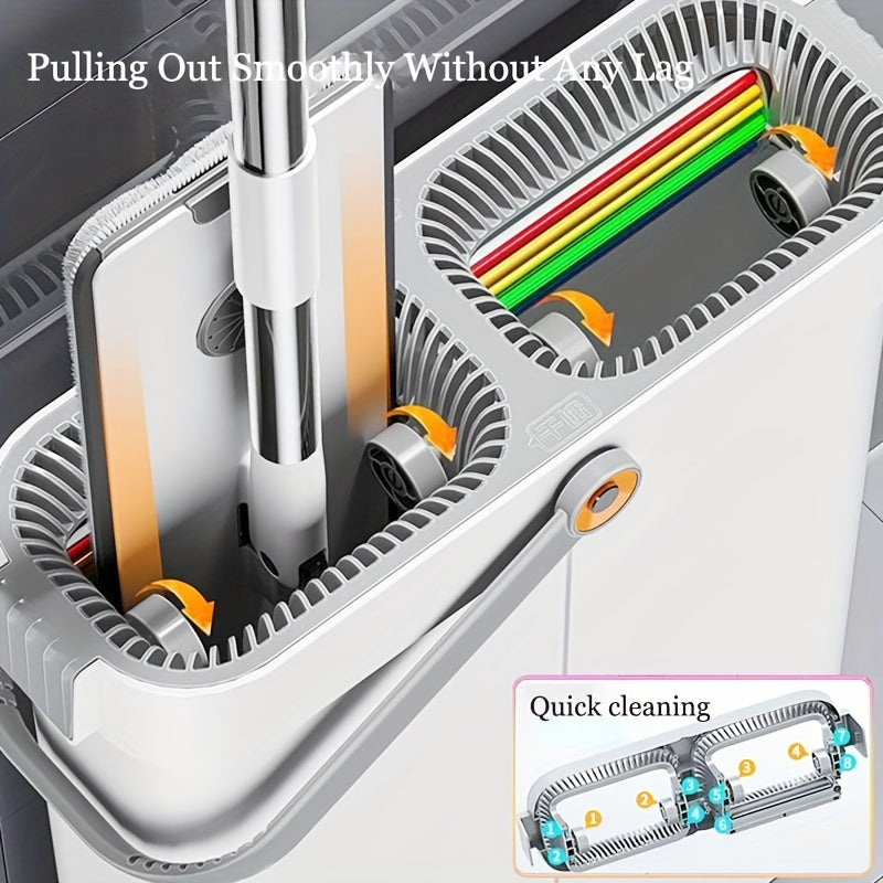 Microfiber Mop and Bucket Set with Washable Pads for Home and Commercial Cleaning