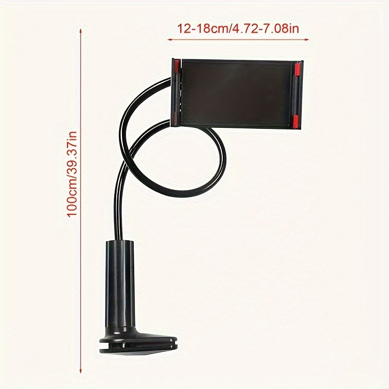 360° Rotating Tablet Phone Holder with Spiral Base, 100cm Bedside Stand