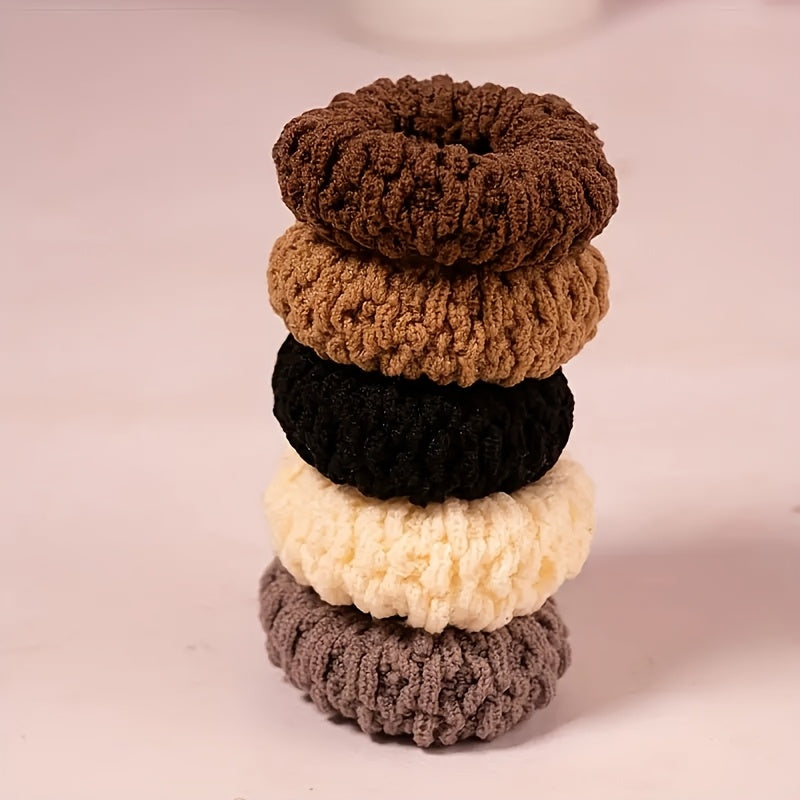 Women's Thick Elastic Hair Ties Set Durable Strong Ponytail Holders