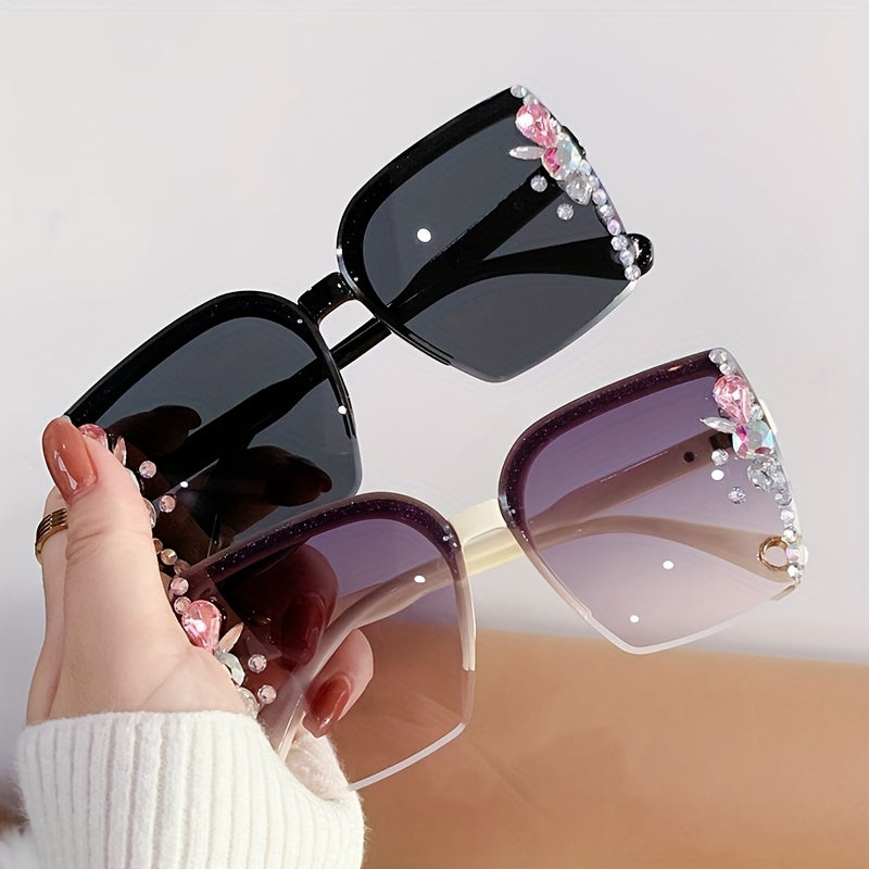 Women's Fashion Rhinestone Embellished Frameless Style Jewelry